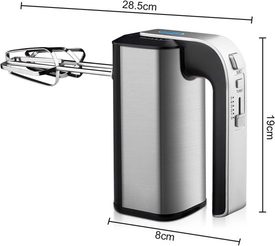 Elektrische Handmixer - Keukenmixer Klopper - Snel Ingrediënten Mengen - 5 Snelheden 800W - Lichtgewicht Ontwerp - Wit — afbeelding 5