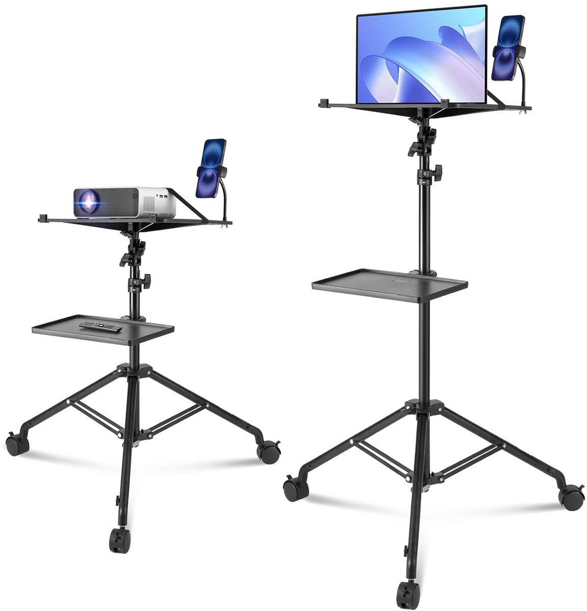 Projector Statief - Laptop Houder - Presentaties Geven - Verstelbare Hoogte - 79-171 cm - Zwart