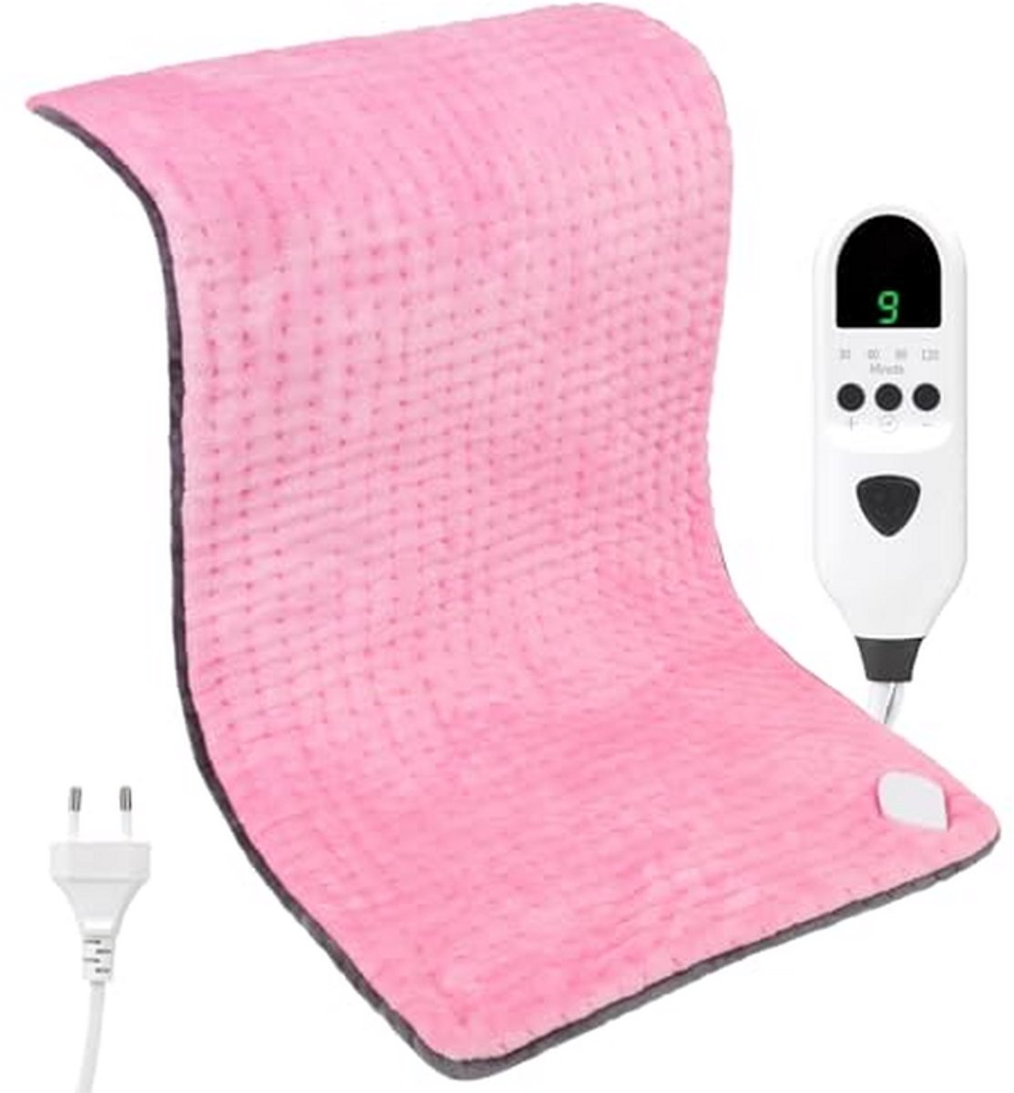 Verwarming Pad - Warmtekussen - Ontspanning - 9 Temperatuurstanden - 43 x 84 cm - Roze Grijs