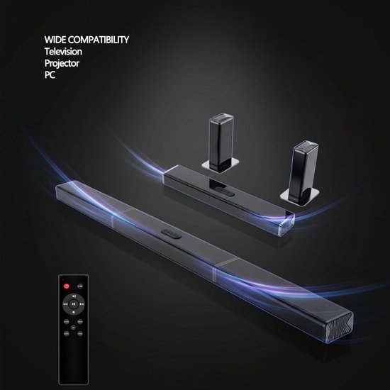 TV Sound Speaker - Soundbar Luidspreker - Home Theater - Afneembaar 3-in-1 Ontwerp - 100W - Zwart — afbeelding 2