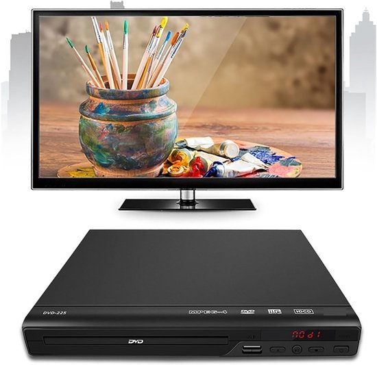 Dvd-speler - Cd-speler - Films Kijken - Regiovrij - 22.3 x 19.3 x 4.5 cm - Zwart — afbeelding 3