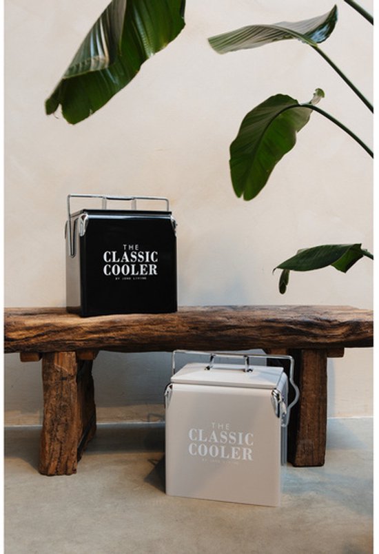 JENS Living Retro Koelbox Zwart 13L - Luxe Stijlvolle IJzeren Koelbox met Flessenopener van Merkloos — afbeelding 5