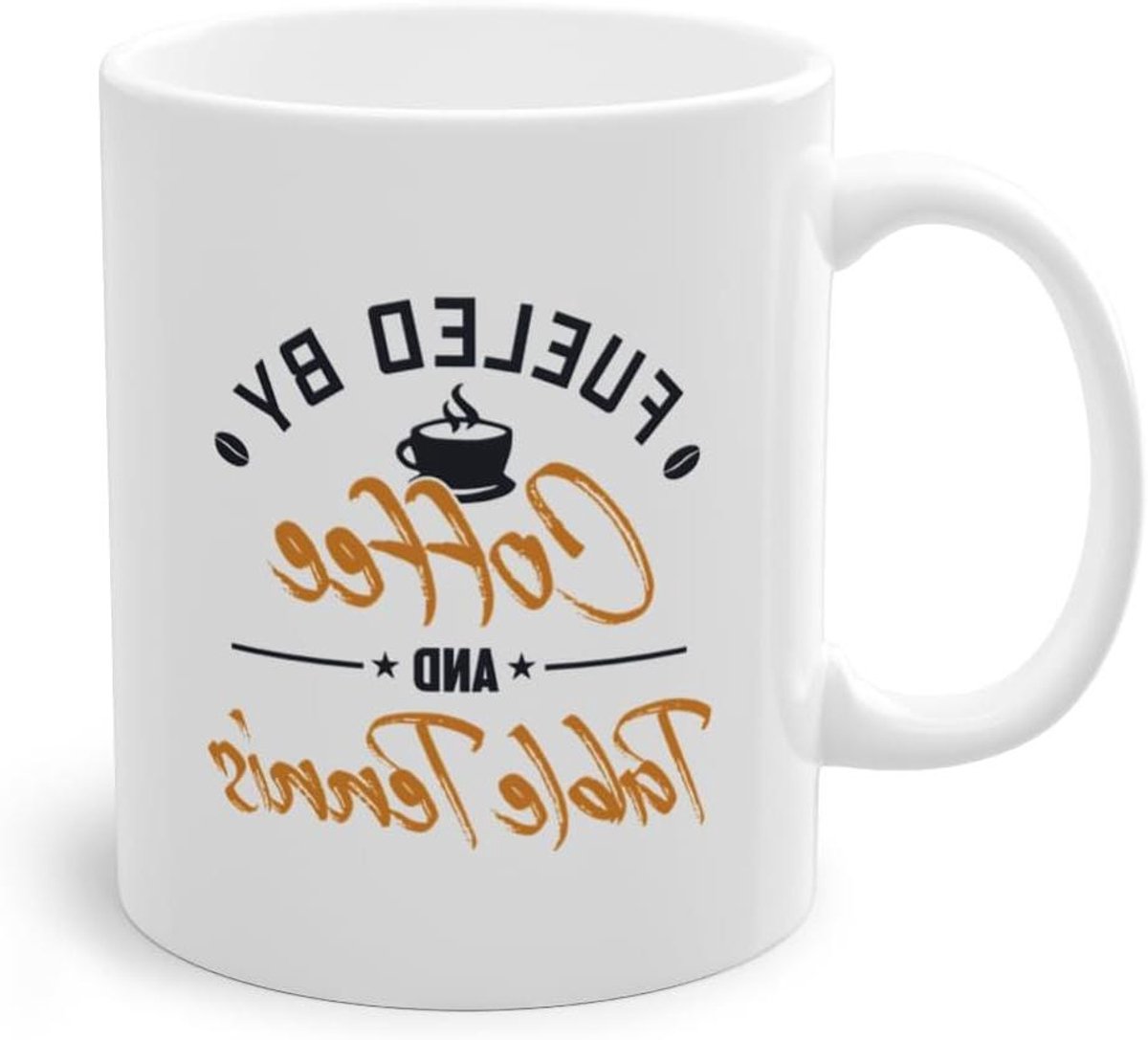Tafeltennis Mok - Pingpong Koffie - Sport Liefhebber - Uniek Motief - 330 ml - Wit