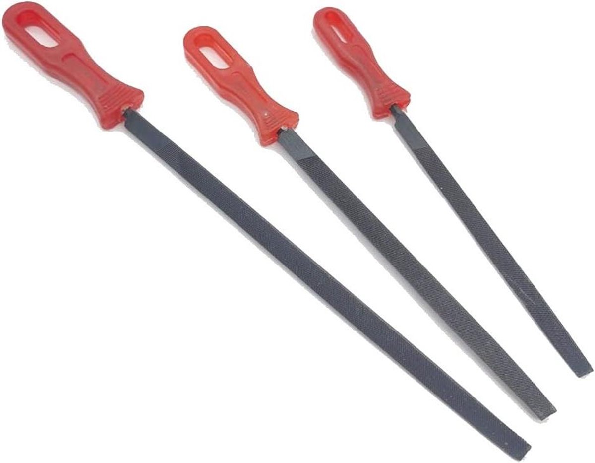 Handgereedschapsets, 3-delige metalen vijlen, koolstofstalen vijlenset houten vijlenset for metalen sieraden keramische tegels glassteen