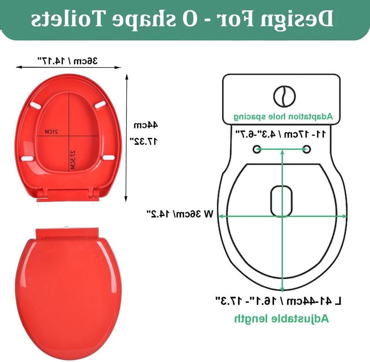 Toiletbril Rond - Toiletdeksel Zacht - Badkamer Vernieuwen - Snel Loskoppelbaar - 36 x 44 cm - Geel