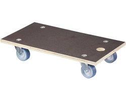 WAGNER FSC Transportroller, transporthulp, multiplex met grip, 57,5 x 30 x 11 cm, draagkracht 250 kg, meubelroller voor verhuizingen met zachte wielen, rolplank voor zware lasten met draaggreep, Made
