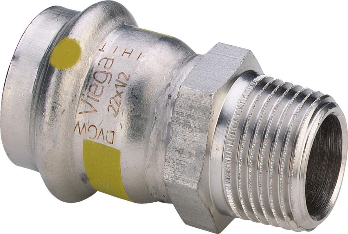 Viega Sanpress Inox G-verloopstuk, d 15mm, R 1/2 roestvrij staal Model 0211, 486266