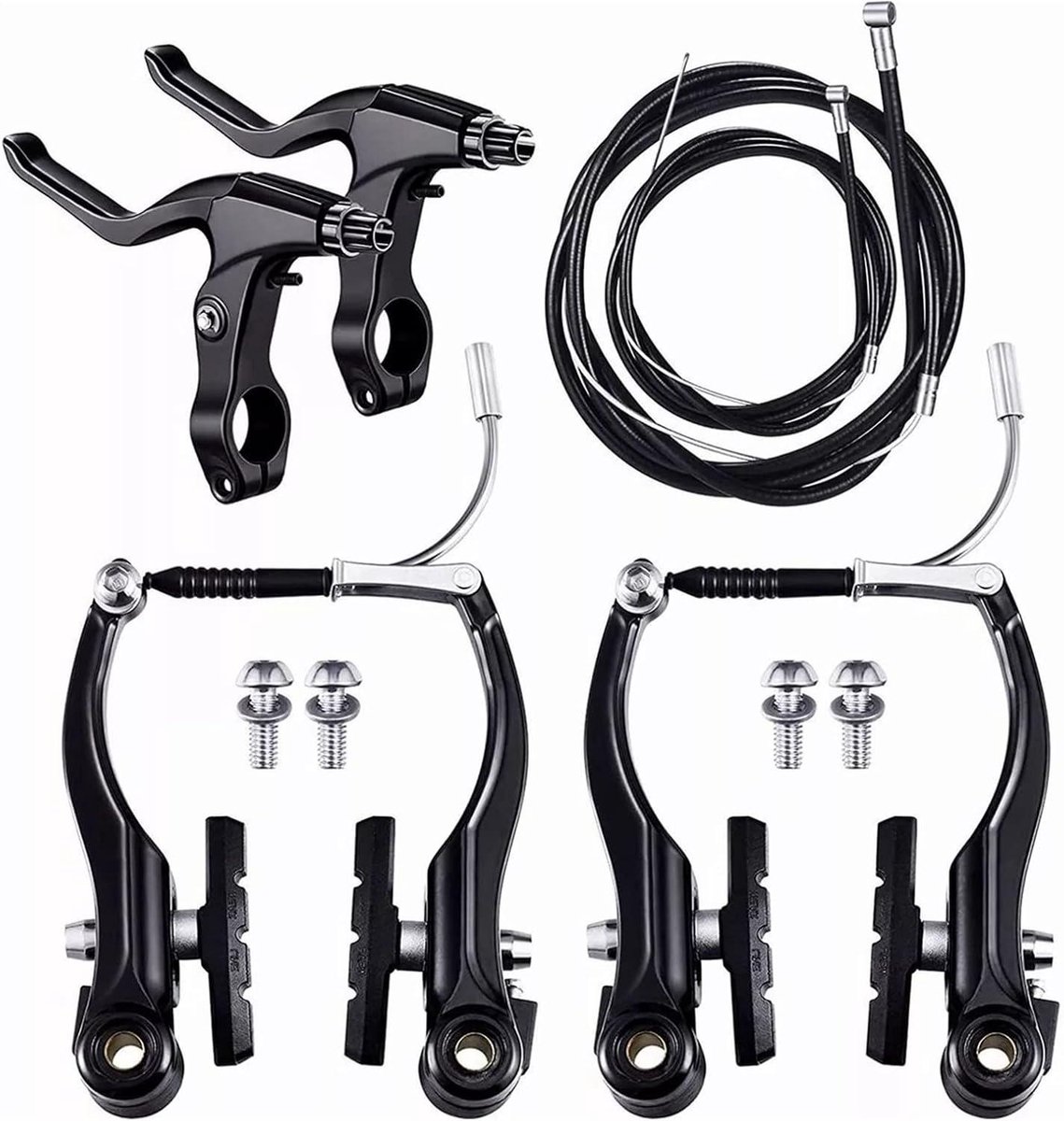 Fiets V Brake Set - Remmen Set - Veilig Fietsen - Aluminium Legering - 575 g - Zwart