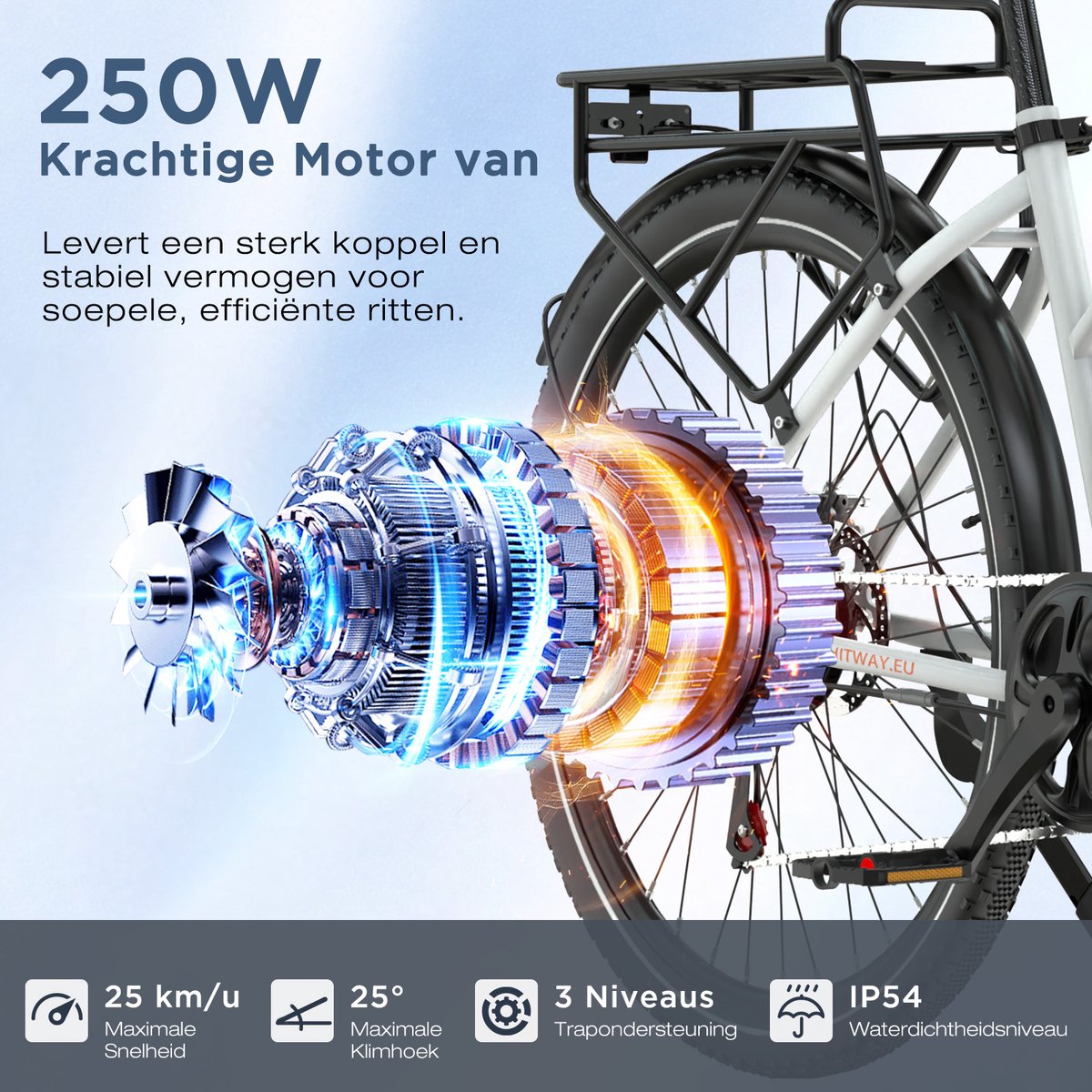 Hitway Elektrische Fiets BK27S - 28 Inch City Commuter EBike met Afneembare 36V 13Ah Lithium Batterij - Damesfiets - E-Bike met 250W Motor - 7 Versnellingen – foto 2