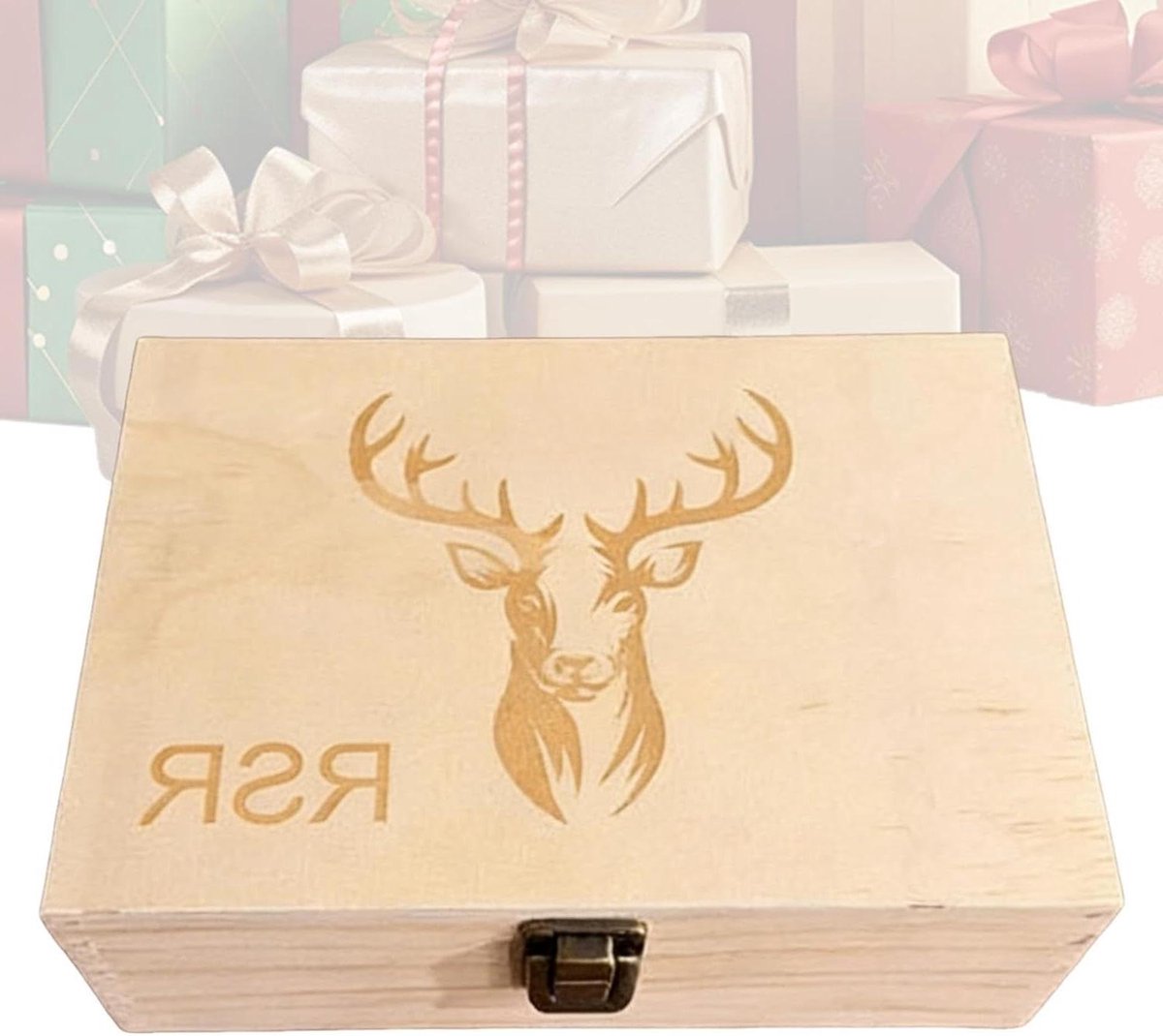 Houten Herinneringskist - Decoratieve Opbergdoos - Sieraden Opbergen - 20 Verstelbare Vakken - 19 x 13.6 x 7.5 cm - Houtkleur