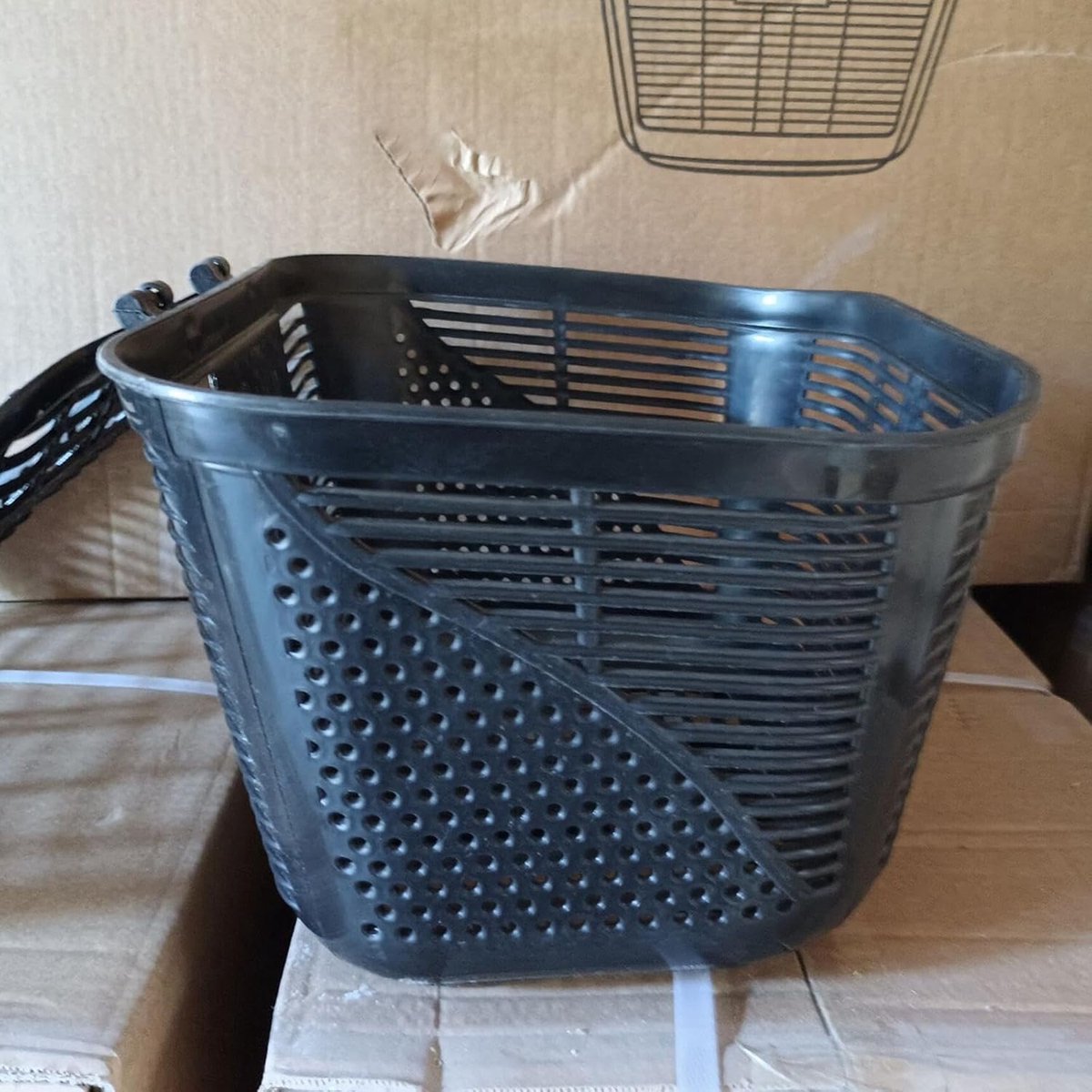 Fietsmand met Deksel - Fietsmand Voor Fiets Opbergmand - Boodschappen Vervoeren - Verdikt Frame - 32x28x20 cm - Zwart