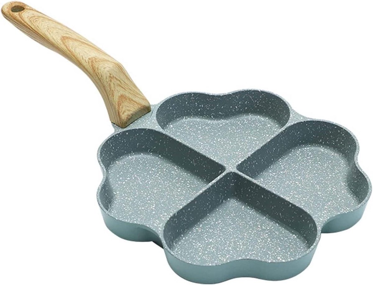 Pannenkoekenpan met vier gaten - Omeletpan - Ontbijt Bakken - Antiaanbaklaag - N.v.t. - Zwart