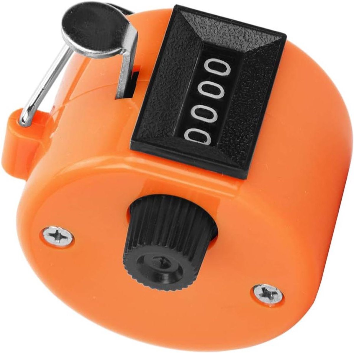 Handtelteller - Clickerteller Nummerteller - Gegevens Registreren - Metalen Behuizing - 4 Cijfers - Oranje