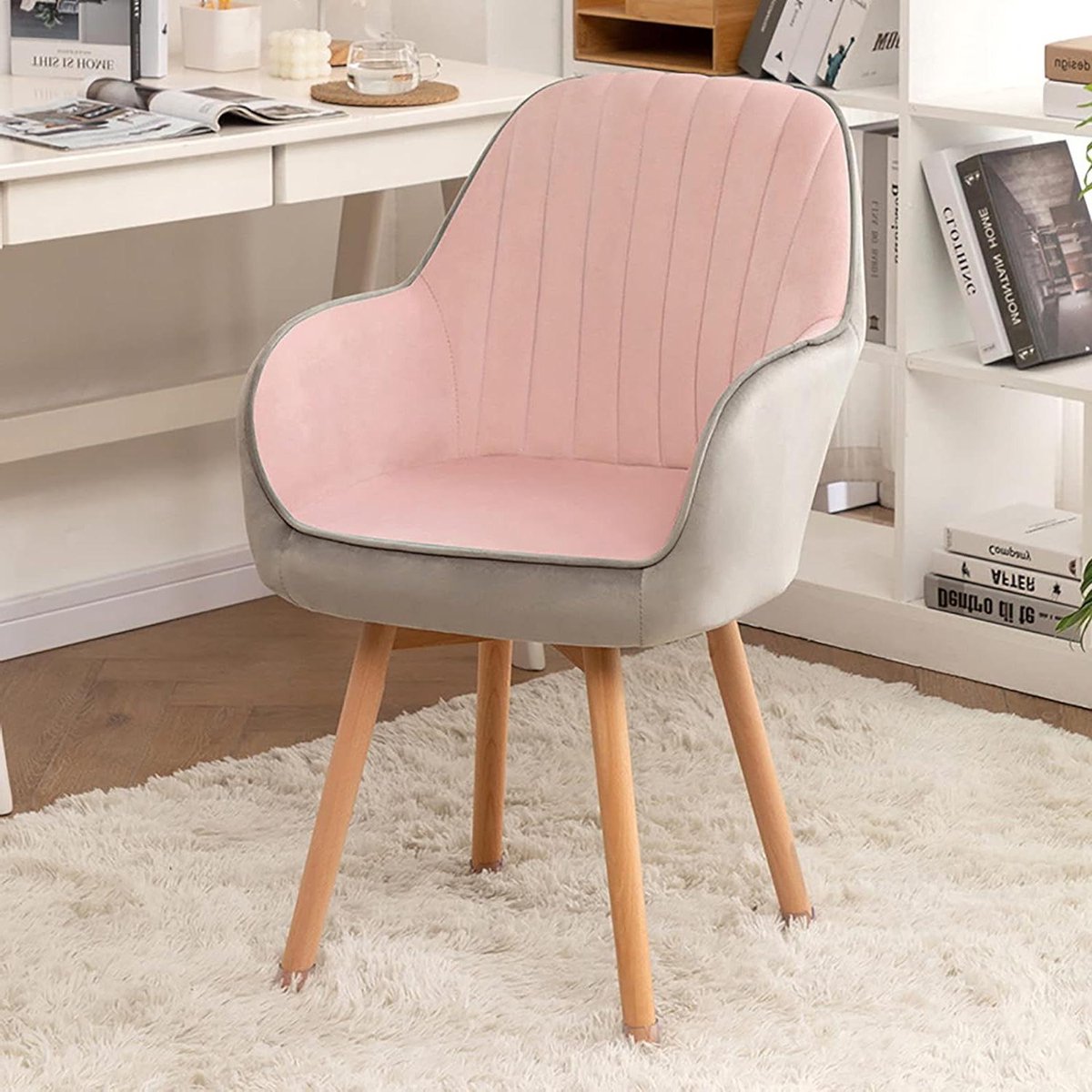 Fluwelen Fauteuil - Comfortabele Stoel - Dineren of Kantoor - 360° Draaibaar - 16 x 16 x 3
