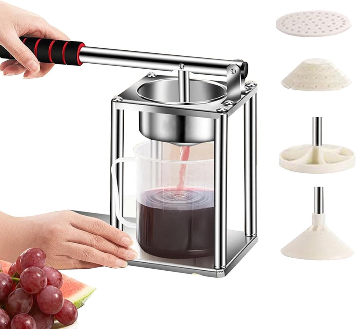 Handpers Sapcentrifuge - Fruitpers Citruspers - Sap Maken - Hoge Druk Extractie - 30 x 24.8 x 13 cm