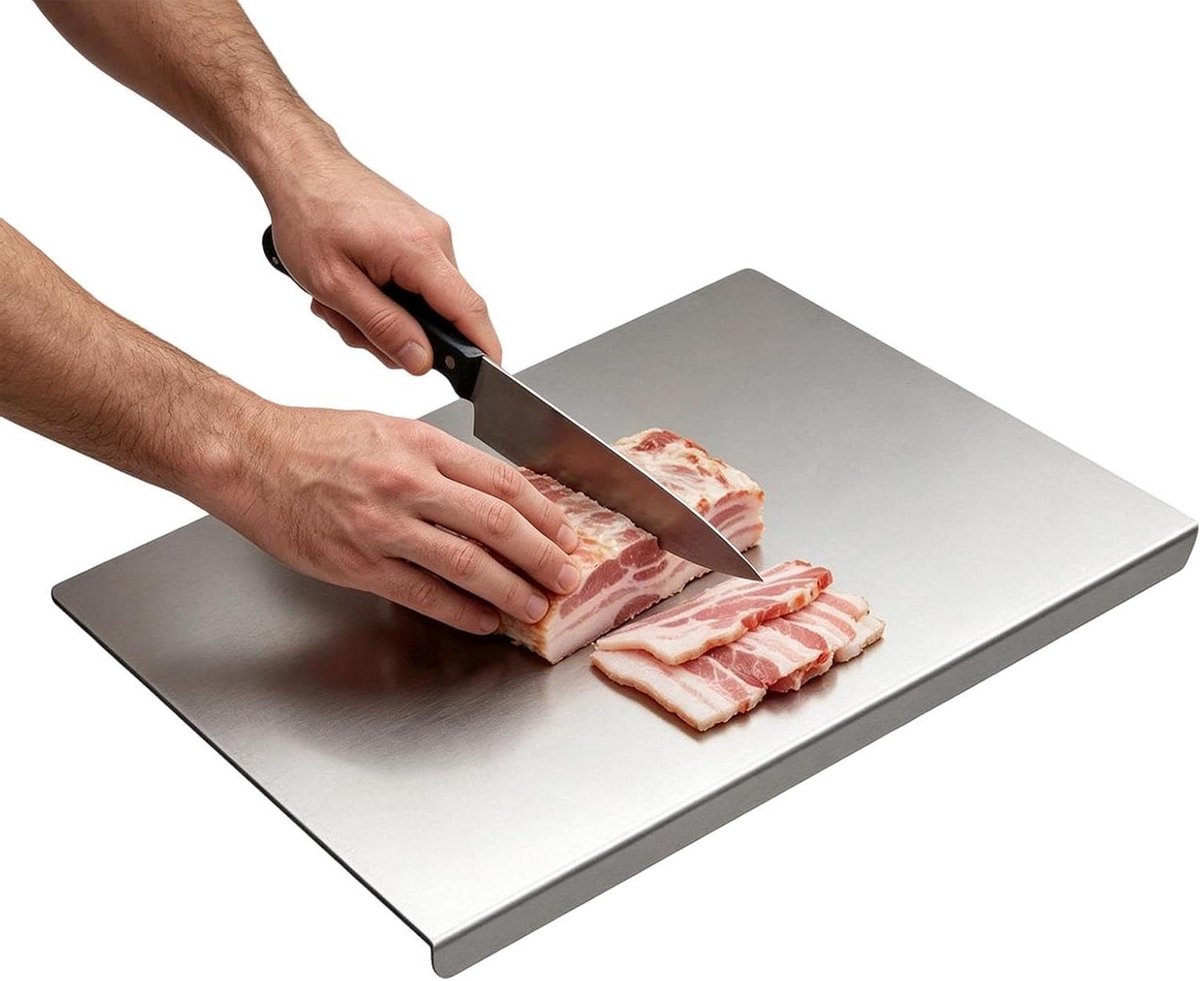 Snijplank - Metalen Plank - Maaltijdvoorbereiding - Vaatwasserbestendig - 30x40cm - Zilver