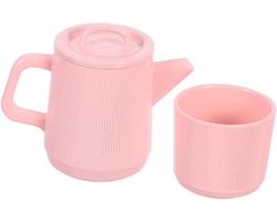 Kisangel Miniatuur Kopje Theeservies in Metaal Mini Dollhouse Decoratie Keukenaccessoires Sterke Alloy Kleine Koffiekopjes Bordjes voor Miniatuur Theekransjes
