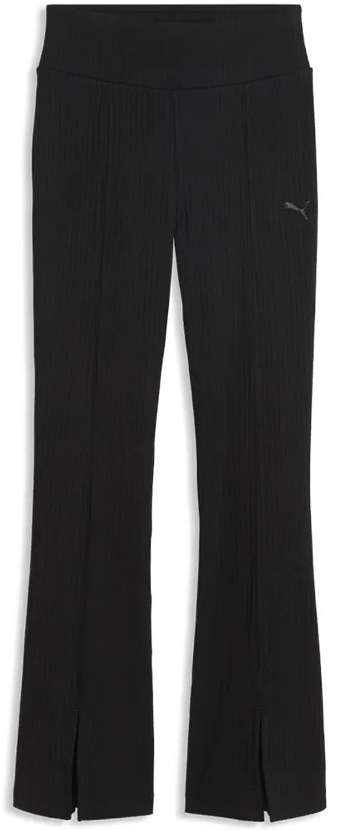 Puma Her Rib Flared Leggings L Vrouw Zwart