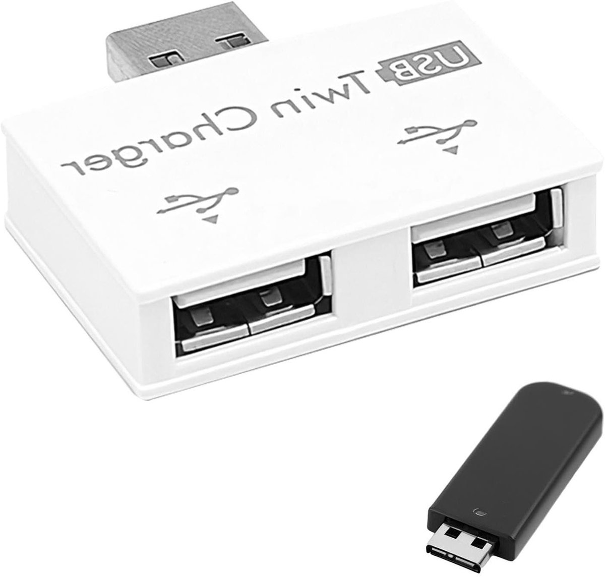 USB-hub Adapter - Poort Uitbreider - Apparaten Koppelen - Geen Drivers Nodig - 2 Poorten - Wit