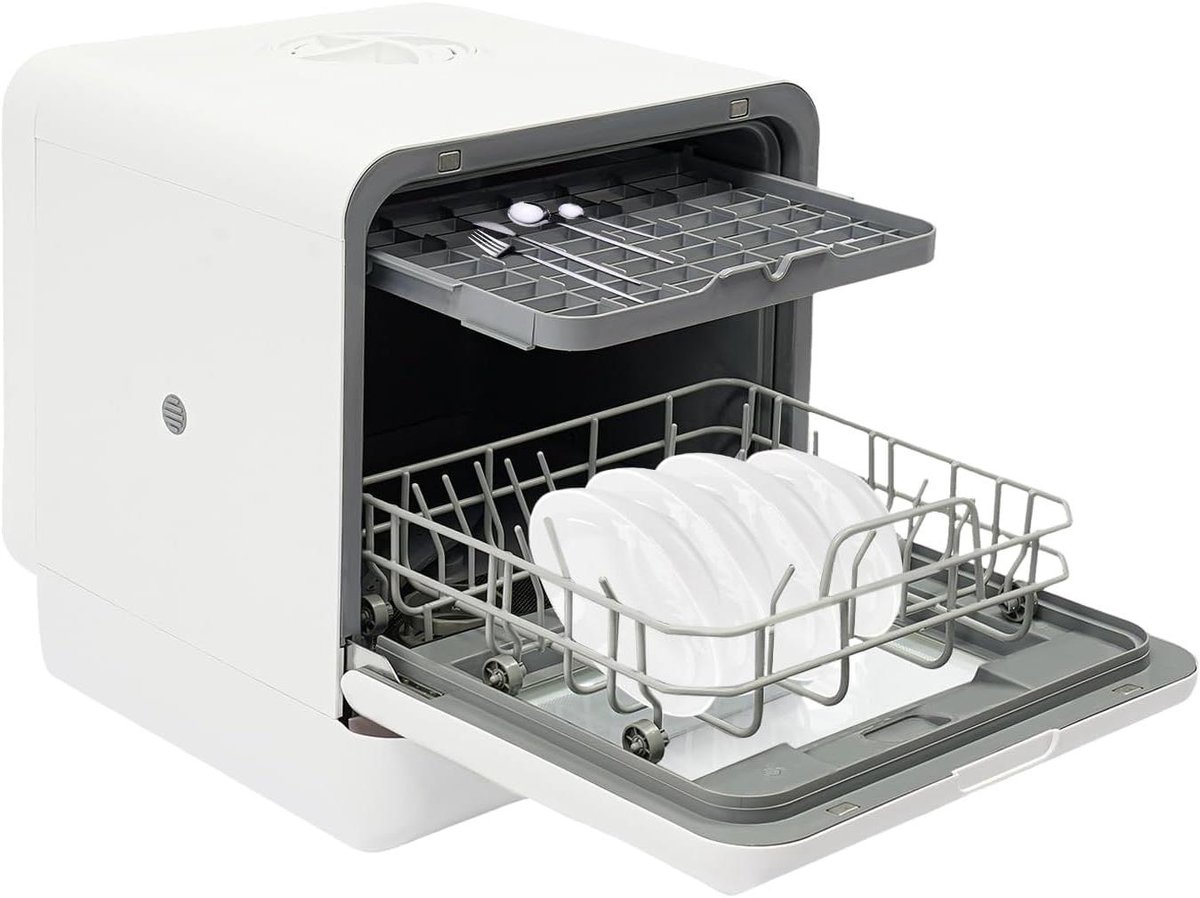 Mini vaatwasser Tafelmodel Keuken Gemak Installatievrij 6 Liter Reservoir Wit
