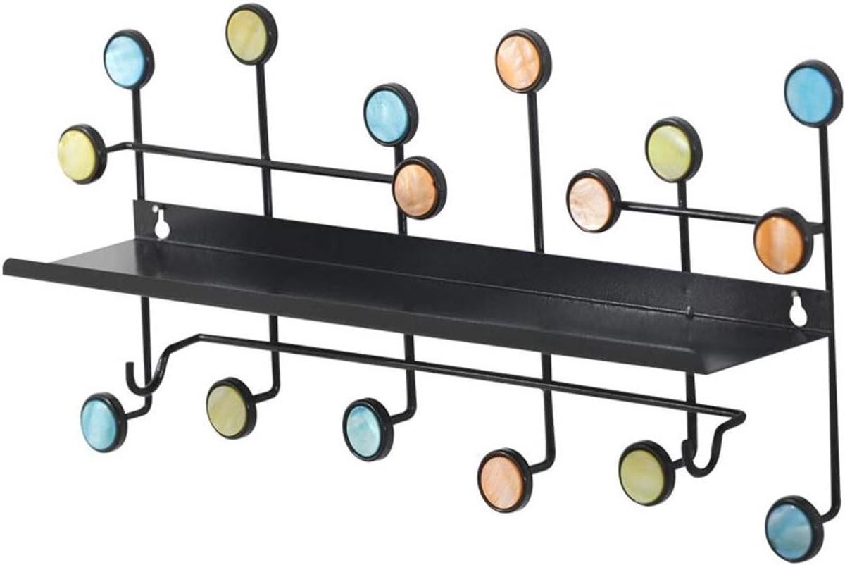 Wandkapstok met Haken - Muurhanger Organizer - Jassen Ophangen - 16 Creatieve Haken - 48 c