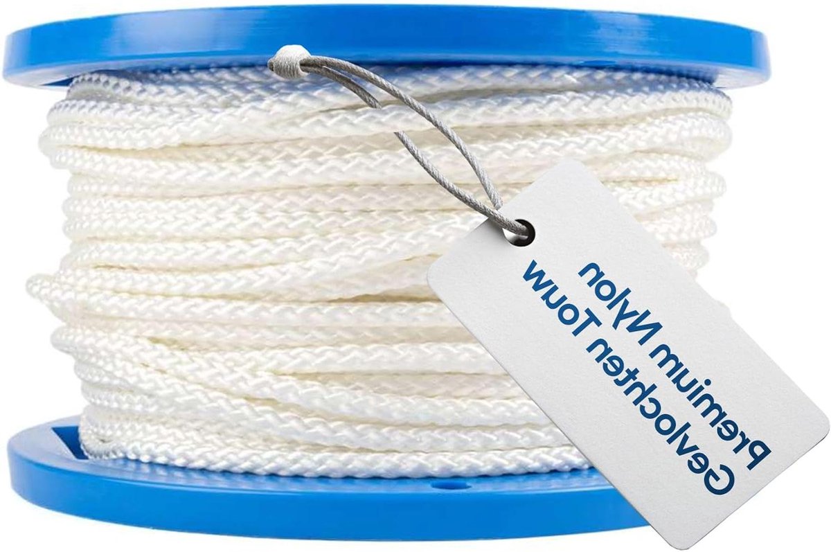 Nylon Touw - Paracord Gevlochten - Kamperen en Knutselen - Hoge Breekkracht - 100 Meter - Wit