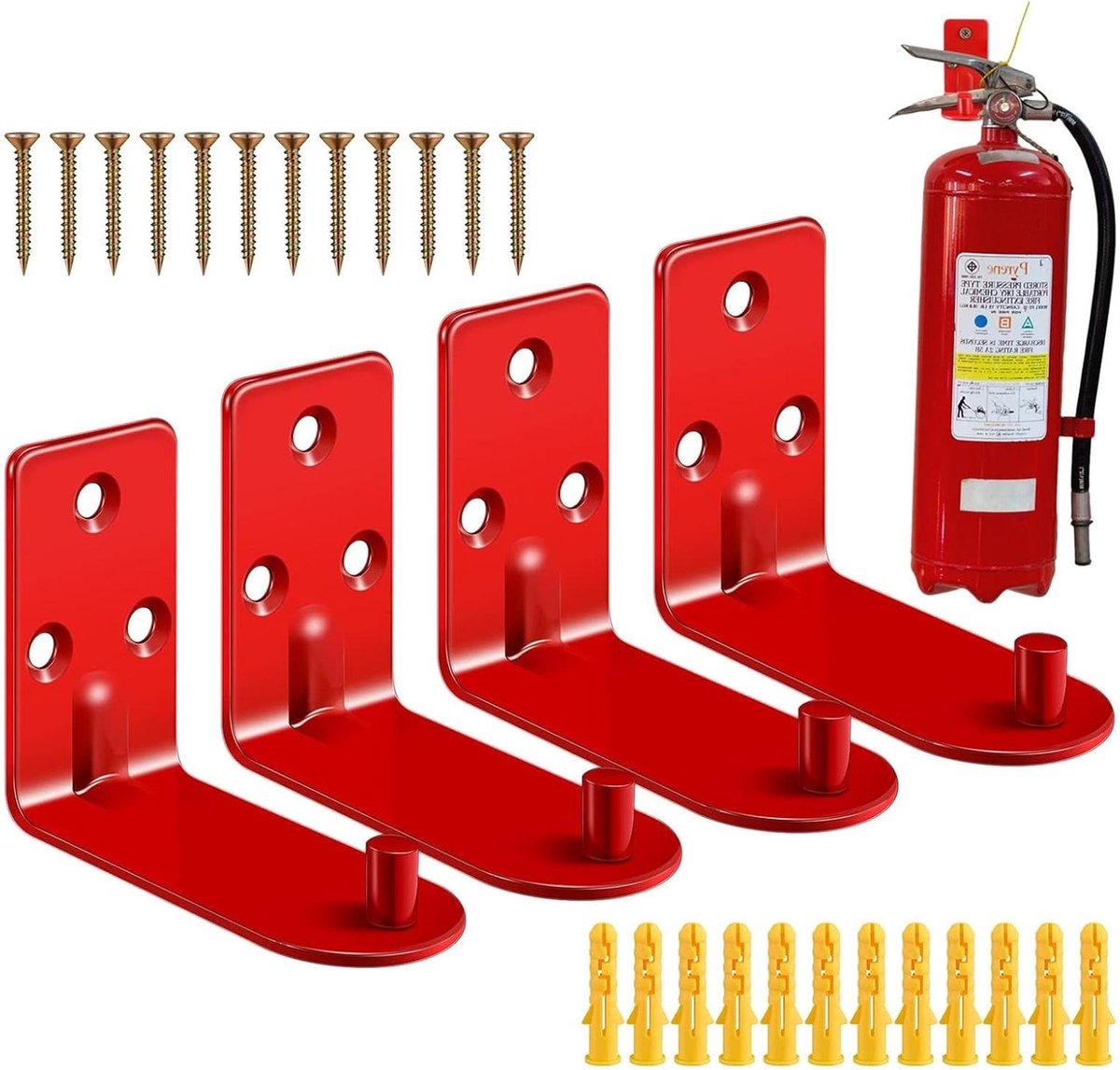 Brandblusser Houder - Wandklem - Veilige Opslag - Duurzaam IJzer - 7 cm - Rood