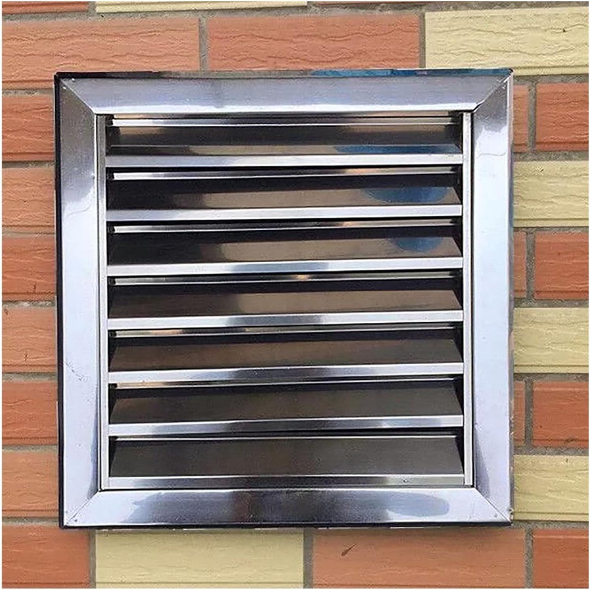 Ventilatierooster - Lamelrooster Afdekking - Luchtstroom Verbeteren - Roestvrij Staal - 64x64cm - Zilver