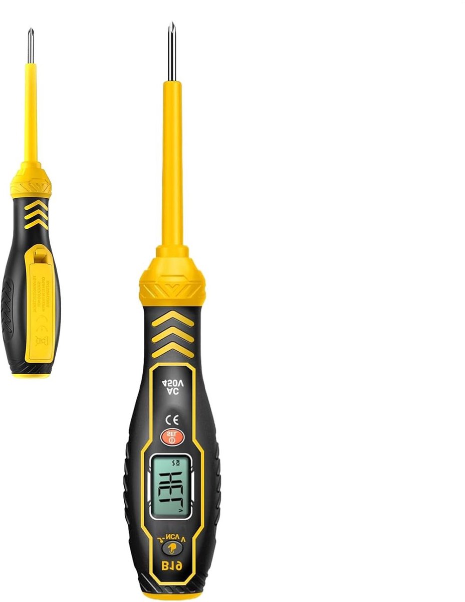 Spanningstester Pen - Circuitdetector Meetpen - Elektrische Controle - Digitaal Display - 30-1000V AC - Geel