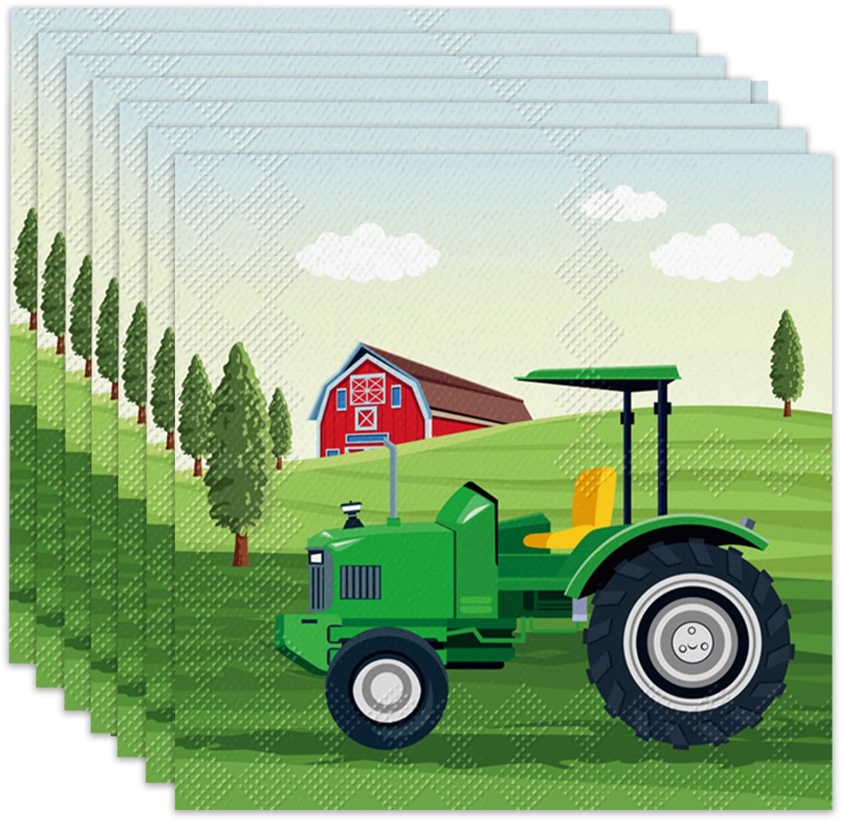 Dailygoods - 24 Stuks Papieren Servetten met Boerderijthema