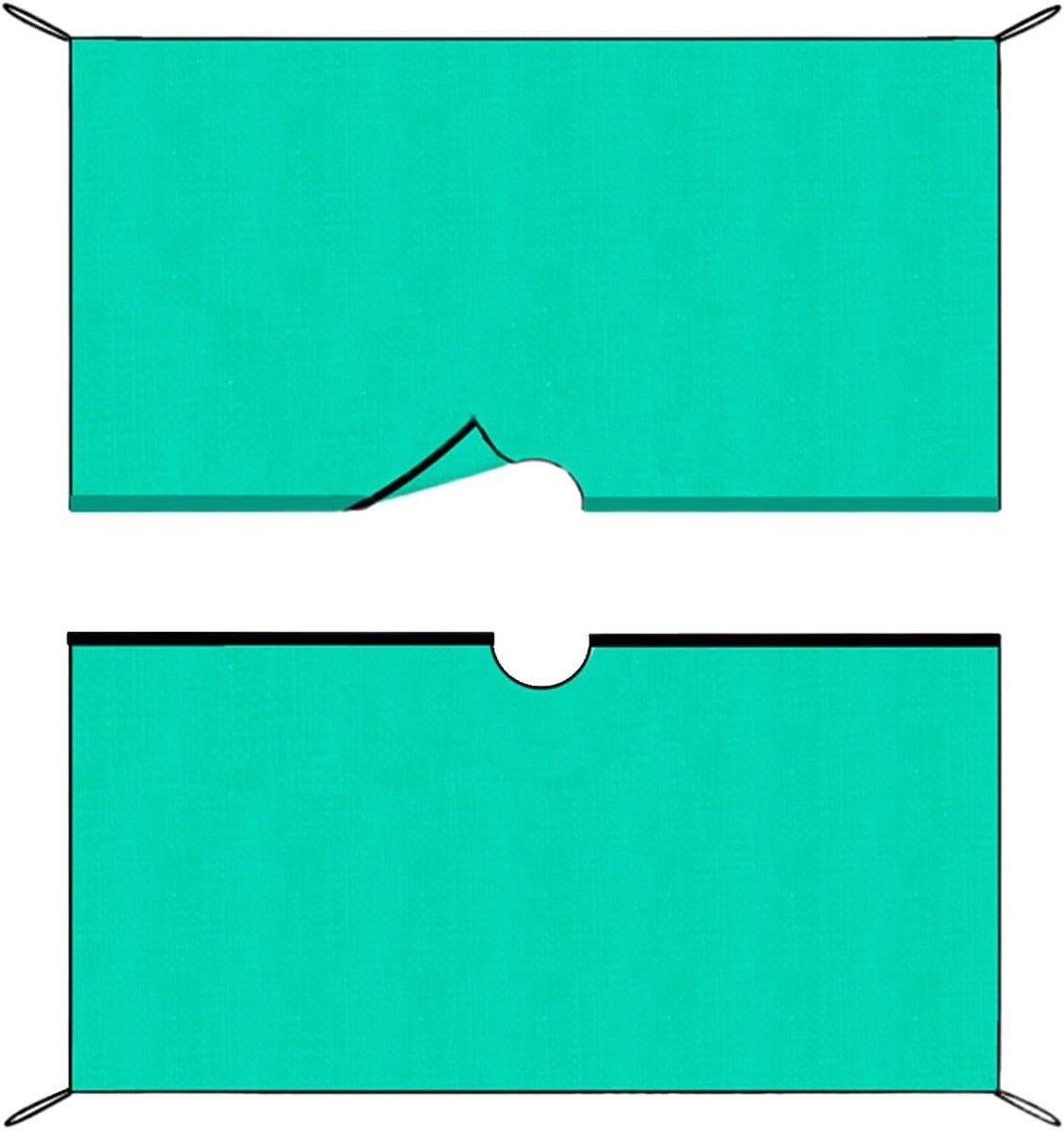 Tuinzeil Beschermdoek - Onkruidvlies Gazonmat - Bloembedden Beschermen - Compact Opvouwbaar Wasbaar - 200 x 200 cm - Zwart