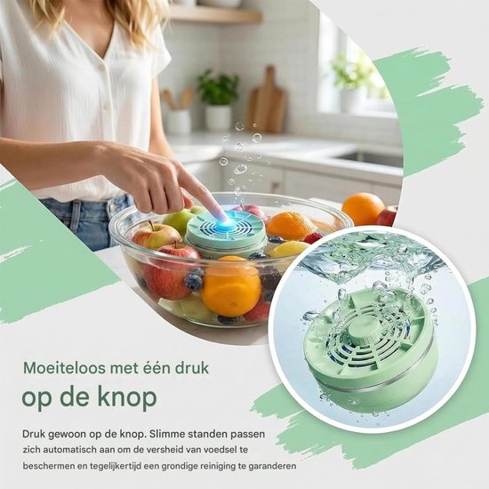 longziming -Draagbare Groente Reiniger - Elektrische Voedselwasmachine - Ultrasoon Schoonmaakapparaat - Chemievrije Elektrolyse Technologie - Compact En Stil Design - Veilig Voor Gezinnen - 1 Stuk van longziming — afbeelding 4
