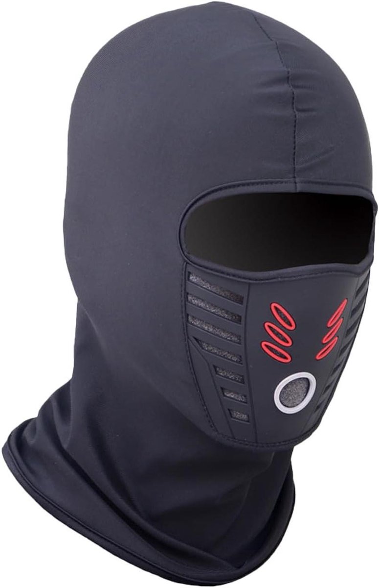 Winter Gezichtsmasker - Volgelaatsmuts Hoofddeksel - Outdoor Activiteiten - Winddicht Fleece Materiaal - 32 x 22 cm - Zwart