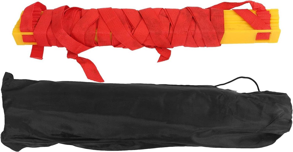 Trainingsladder - Snelheidsladder Behendigheid - Sporttraining Verbeteren - Duurzame PP-kunststof constructie - 14 sporten - Rood