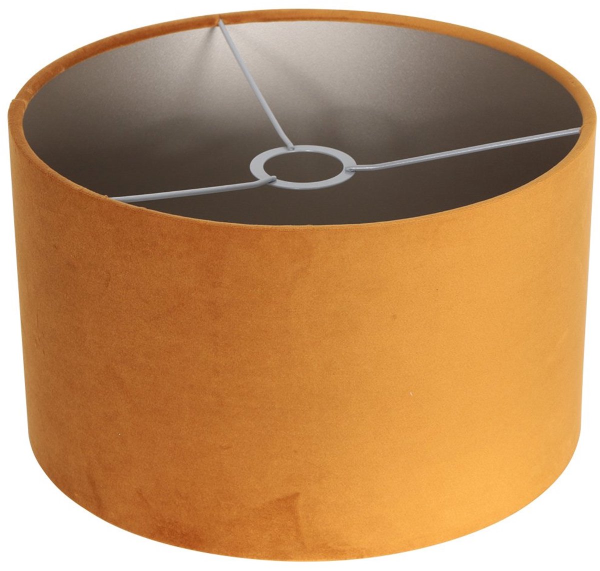 Goud/geel velours lampenkap K7396KS ⌀30cm met E27 support, modern textiel kappen van Steinhauer