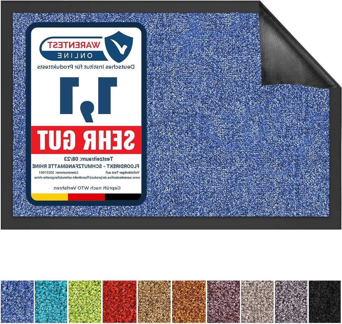 Voordeurmat - Schoonloopmat - Vuil Vangen - Antislip Vinyl - 90 x 600 cm - Blauw