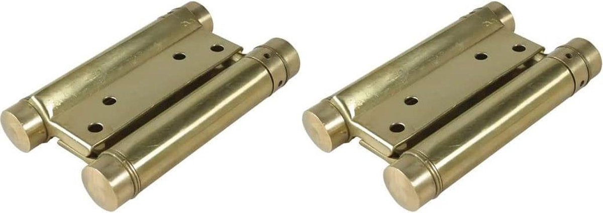 Veerscharnieren - Dubbelwerkende scharnieren - Deuren sluiten - Eenvoudige installatie - 100 mm - Messing