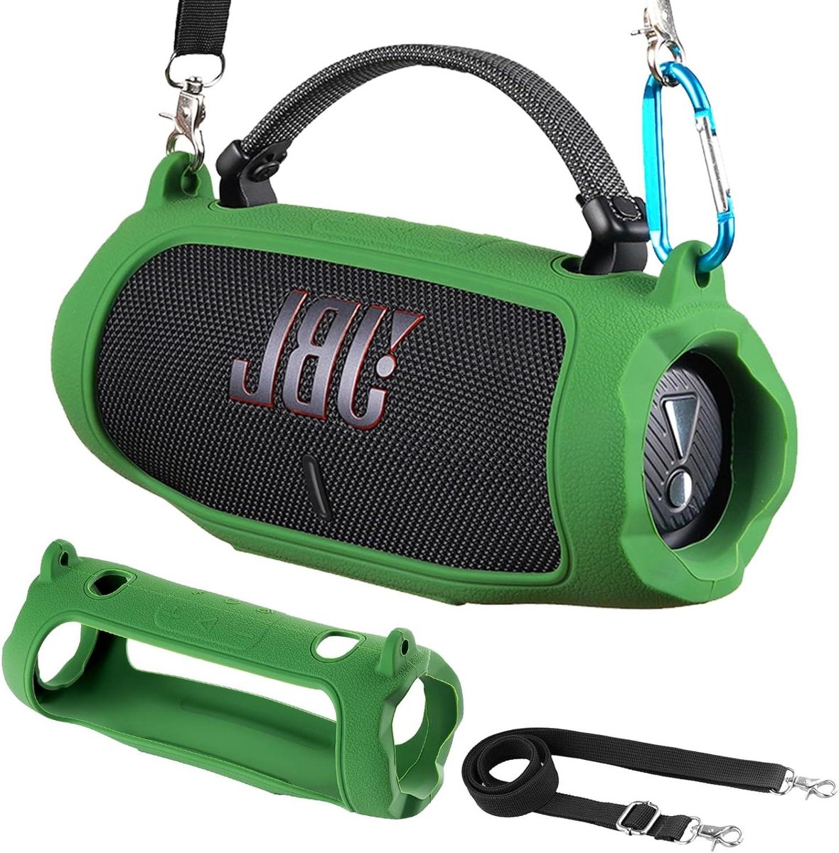 Beschermhoes Luidspreker - Draagbare Speaker Cover - Muziek Luisteren Buiten - Met Afneembare Riem - 100 Gram - Groen