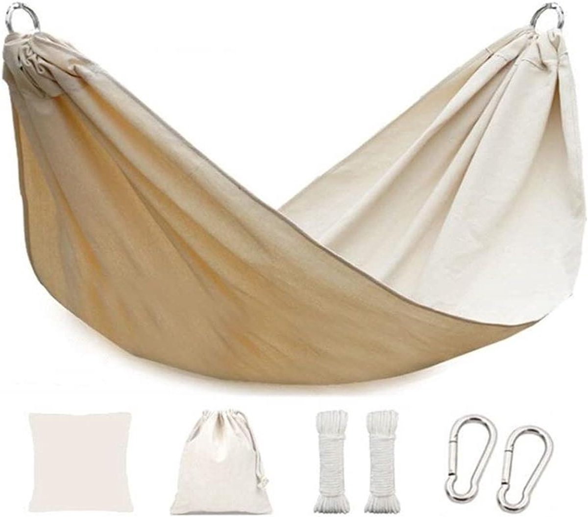 Draagbare Hangmat - Stoffen Bed - Buiten Ontspannen - Inclusief Spreidstok - 200x100 cm - One Color