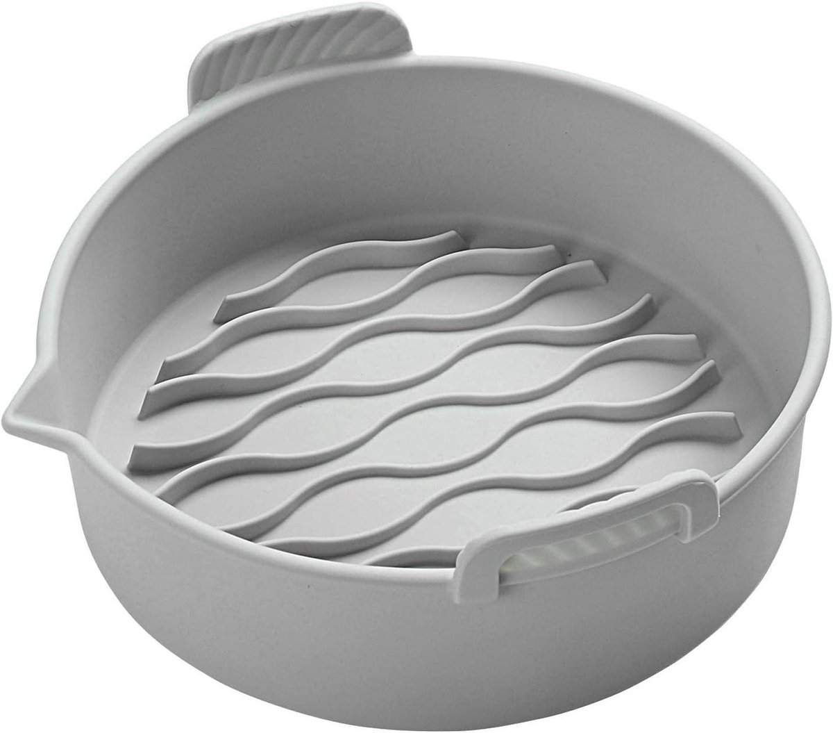 Airfryer Bakvorm Siliconen Bakaccessoire Veilig Bakken Roosteren Herbruikbaar en Wasbaar Rond Grijs