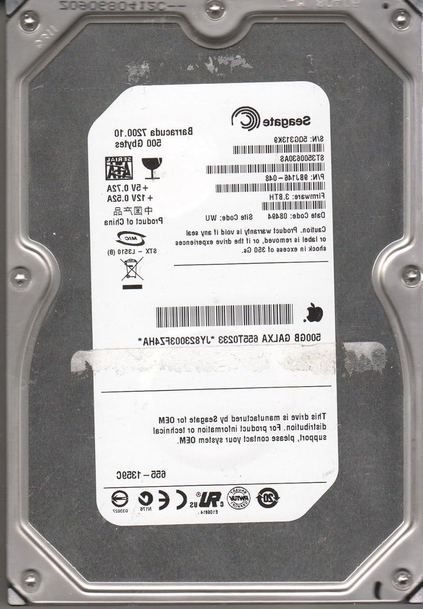Interne Harde Schijf - Opslagstation - Data Opslag - 7200 RPM - 500 GB - Zilver