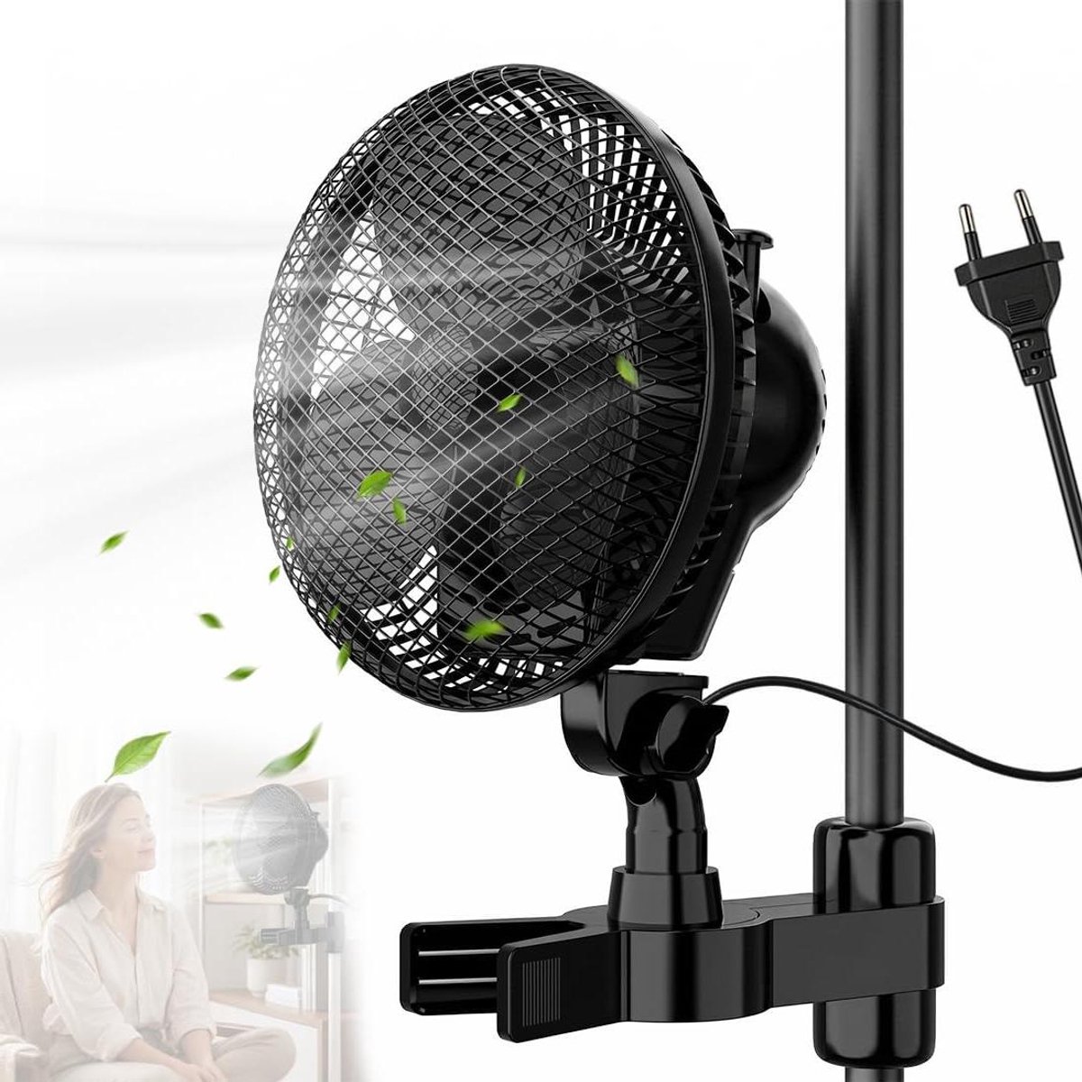 Oscillerende Ventilator - Klemventilator Circulatieventilator - Planten Luchtcirculatie -