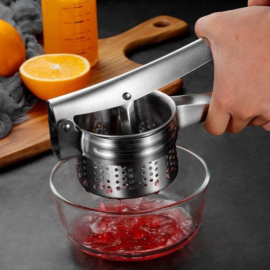 Handpers Fruit - Sapcentrifuge Squeezer - Sap Maken - Roestvrij Staal - 26.5 x 9.8 x 9 cm - Zilver — afbeelding 2