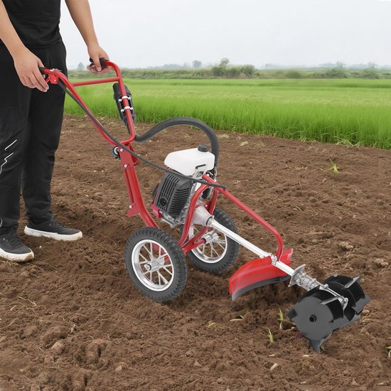 Bodemfrees Tuin - Grondbewerker Frees - Bodem Voorbereiden - 3-in-1 Multifunctioneel - 63 cm³ - Zwart en Rood — afbeelding 2