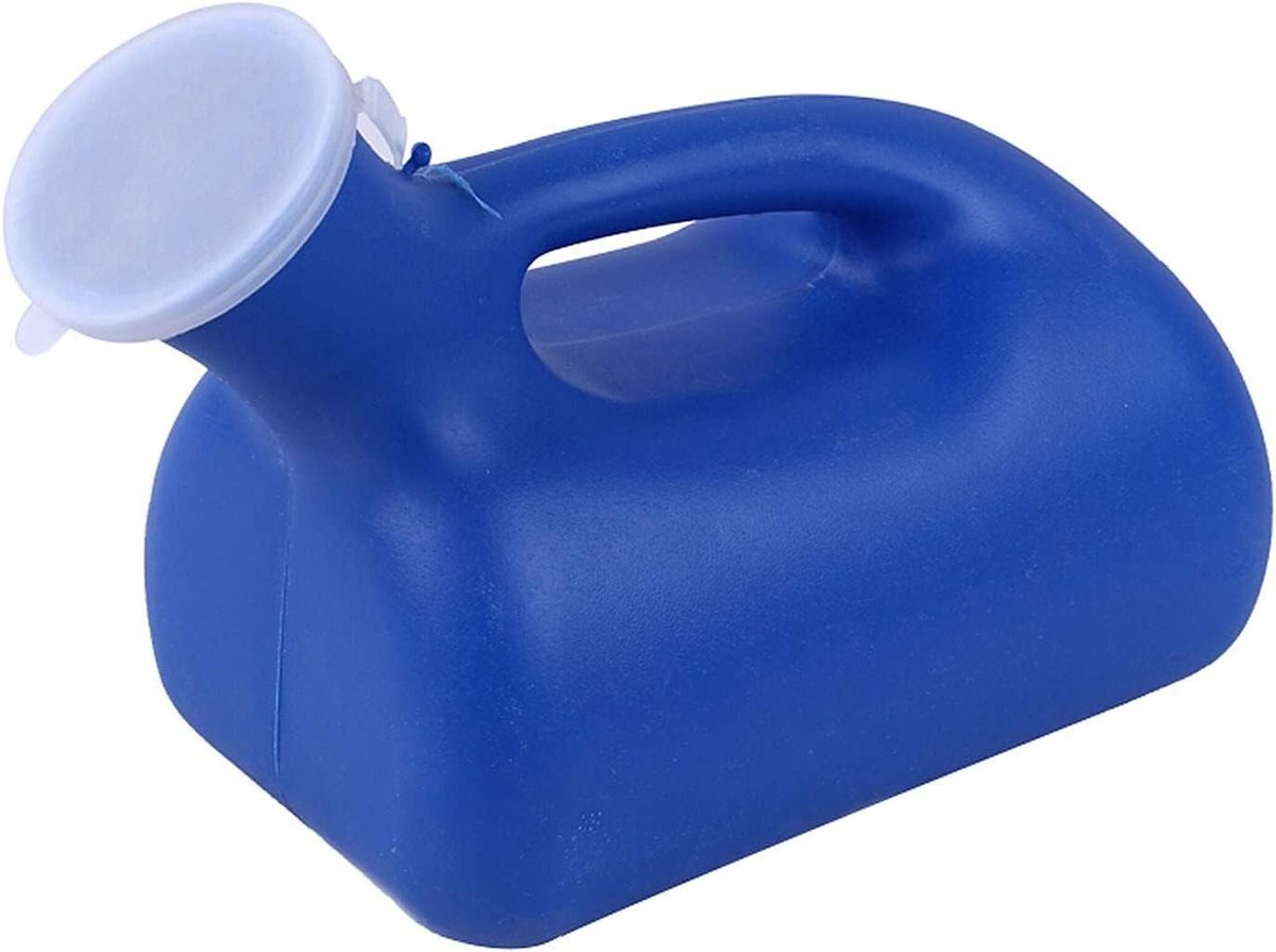 Urinoir Fles - Urinefles Mannen - Thuisgebruik - Met Deksel - 1L - Blauw