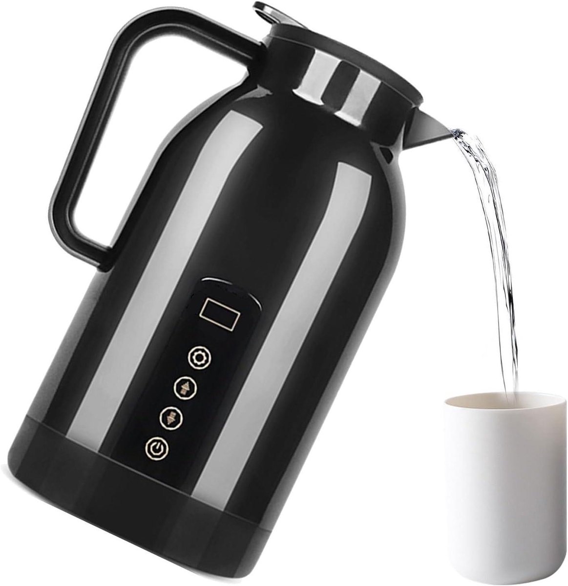 Waterkoker Auto - Reis Waterkoker - Onderweg Dranken Maken - Realtime Temperatuur Display - 1150 ml Capaciteit - Zwart