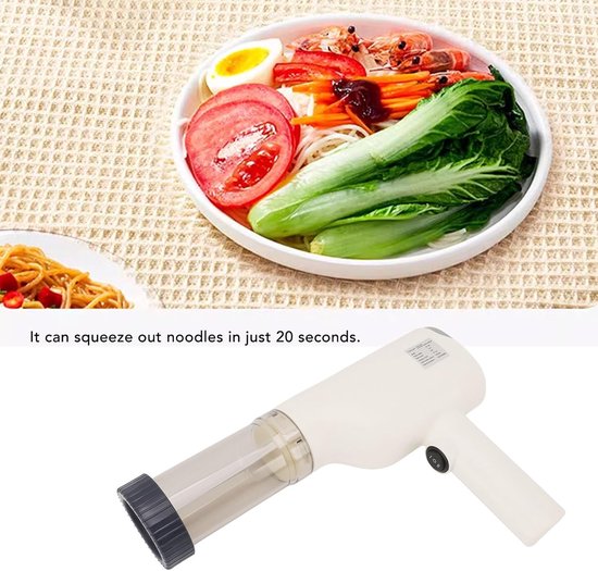 Elektrische Pastamaker - Noodle Maker Apparaat - Zelf Pasta Maken - Draadloos Oplaadbaar - 6 Vormschijven - Wit — afbeelding 3