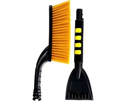 Sneeuwborstel Ijskrabber - Winter Tool - Auto Reinigen - Triple Density Borstels - 65 cm Lengte - Geel