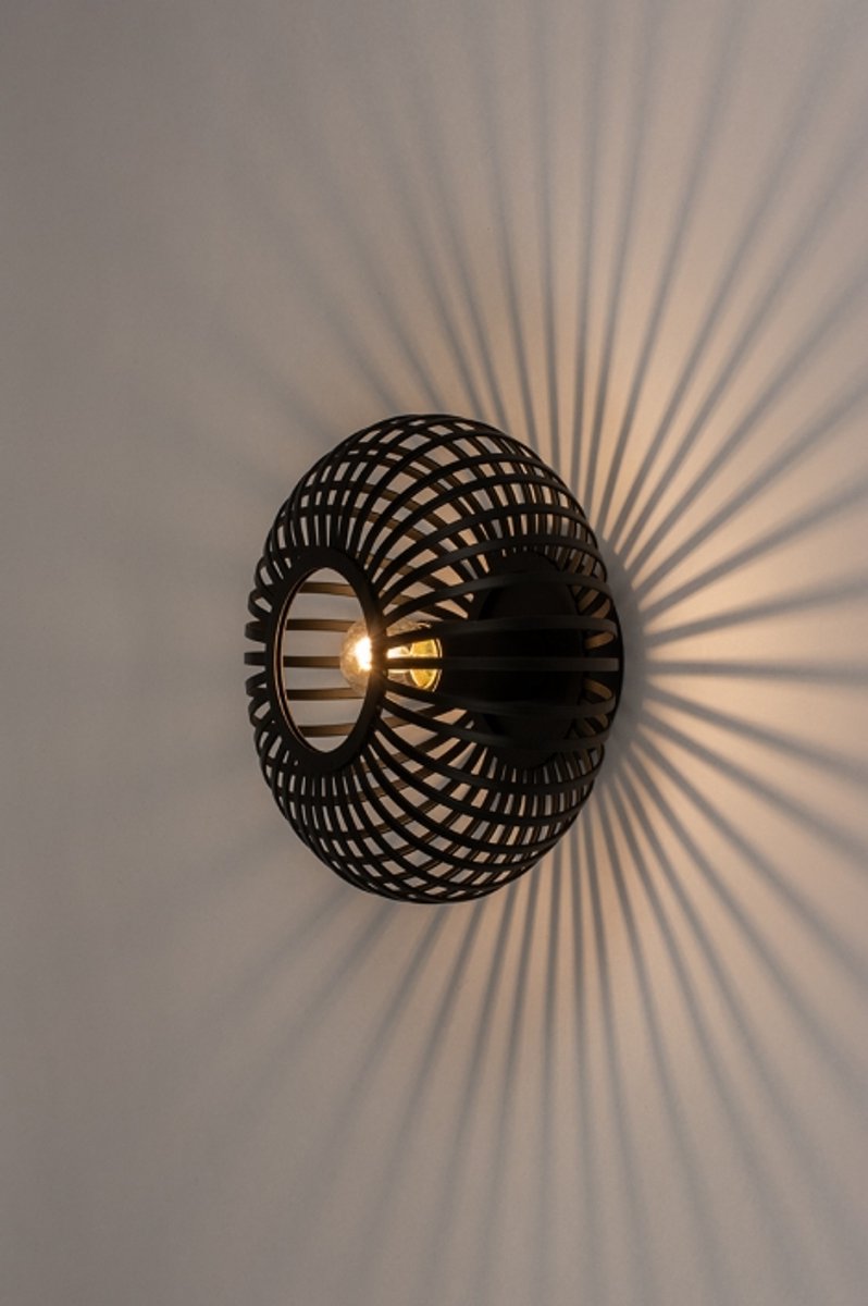 Lumidora Wandlamp 31117 - Voor Binnen - Felix - E27 - Zwart - IJzer - ⌀ 24 Cm