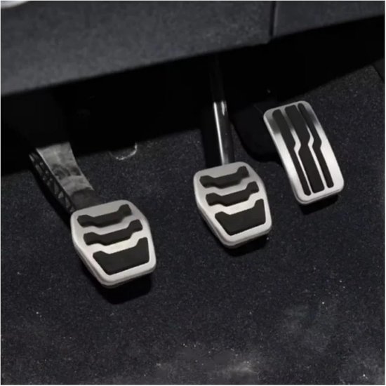 Pedaalhoezen Set - Pedaal Covers Auto - Verbeterde Grip - Antislip Ontwerp - 3 Stuks AT - Zilver — afbeelding 2